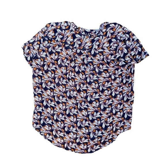 Ann Taylor Floral Sheer Blouse with Ruffle Button Up Detail - Picture 3 of 4